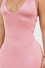 Load image into Gallery viewer, Cross Back Halter Maxi Elegant Dress: BLACK