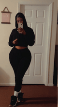 Load image into Gallery viewer, FLEECE 3 PC ZIP UP SWEATSUIT : Black - Real Black N Beyond