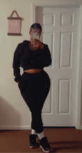 Load image into Gallery viewer, FLEECE 3 PC ZIP UP SWEATSUIT : Black - Real Black N Beyond