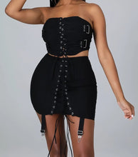 Load image into Gallery viewer, In The Mix Skirt Set - Real Black N Beyond