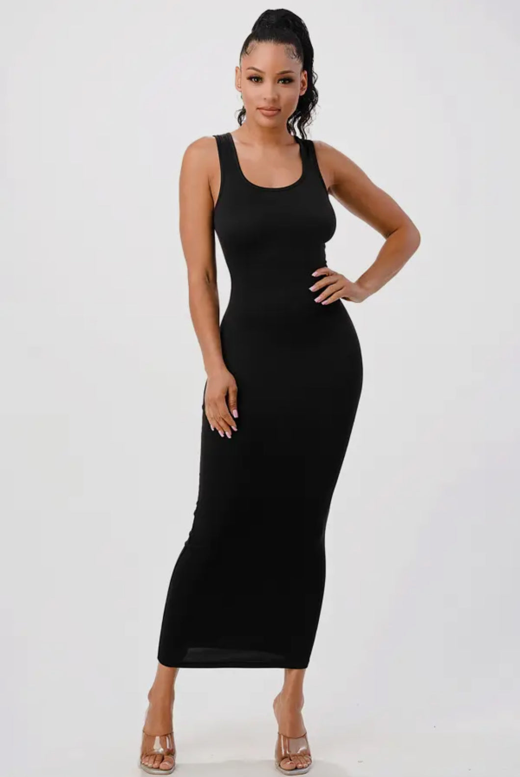 Muscle Tank Maxi Dress Black