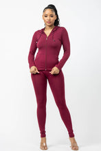 Load image into Gallery viewer, Seamless Zip Up Hoodie Jacket And Leggings Set: Hot Pink
