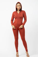 Load image into Gallery viewer, Seamless Zip Up Hoodie Jacket And Leggings Set: Hot Pink
