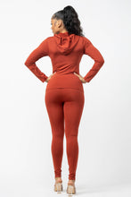 Load image into Gallery viewer, Seamless Zip Up Hoodie Jacket And Leggings Set: Hot Pink
