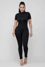 Load image into Gallery viewer, Seamless Front Zipper Mock Neck Jumpsuit
