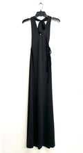 Load image into Gallery viewer, Cross Back Halter Maxi Elegant Dress: BLACK

