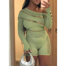 Load image into Gallery viewer, ONE SHOULDER BODYCON ROMPER LIME
