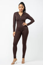 Load image into Gallery viewer, Seamless Zip Up Hoodie Jacket And Leggings Set: BLACK
