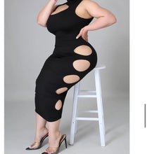 Load image into Gallery viewer, Cut It Out Black Dress - Real Black N Beyond
