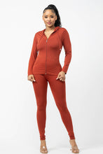 Load image into Gallery viewer, Seamless Zip Up Hoodie Jacket And Leggings Set: Hot Pink
