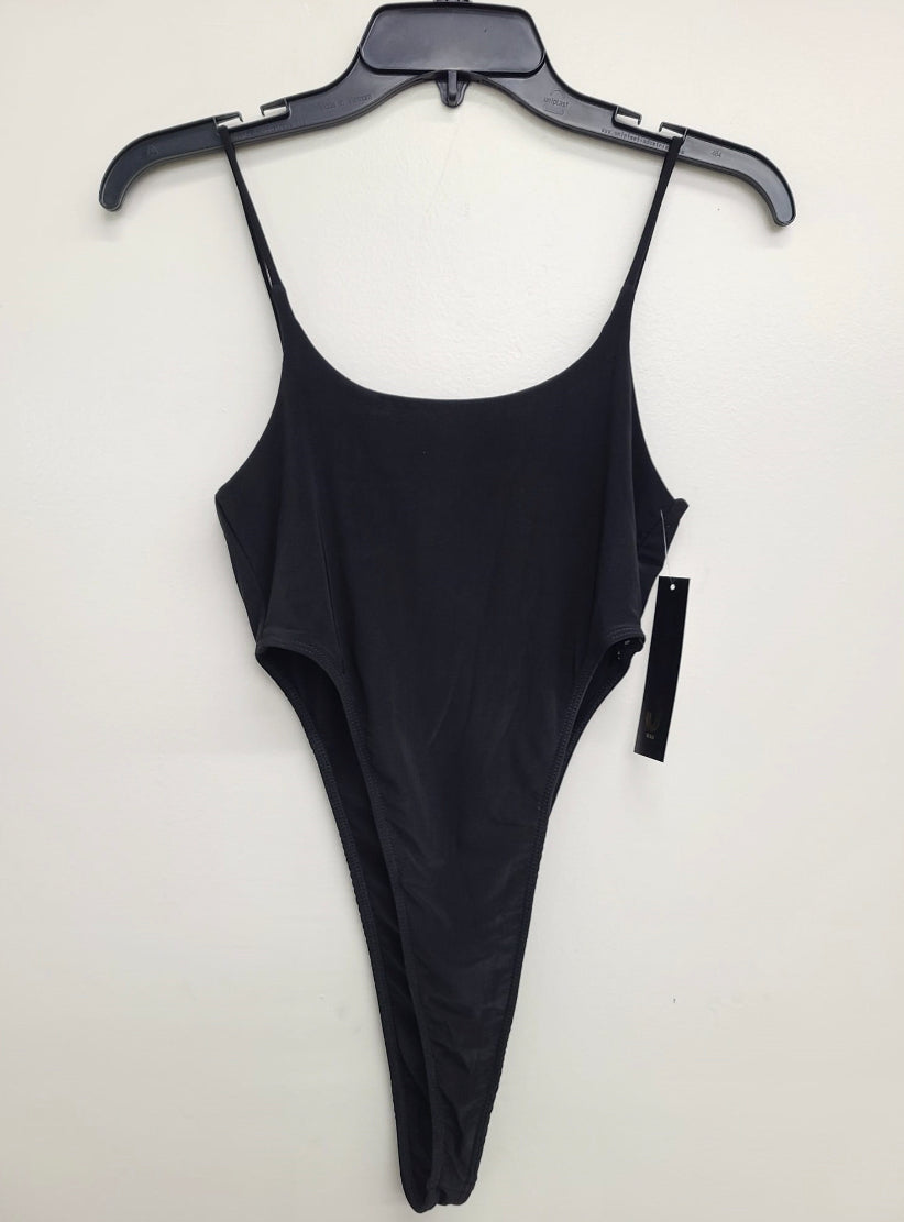 High cut lined bodysuit Black