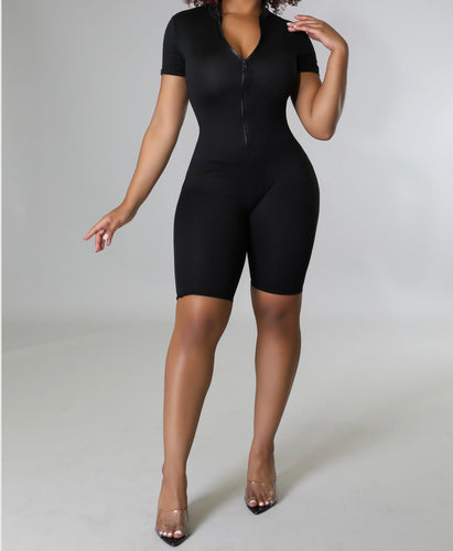 In Line Romper Black - Real Black N Beyond