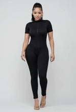 Load image into Gallery viewer, Seamless Front Zipper Mock Neck Jumpsuit - Real Black N Beyond
