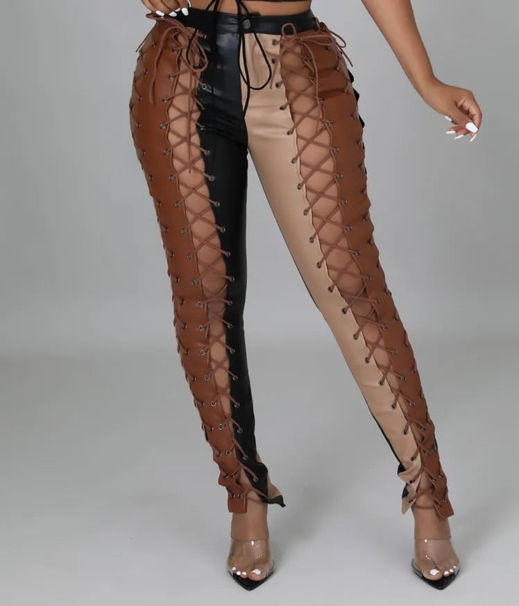 True Mocha Brown Lace Pants