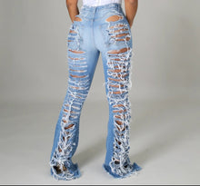 Load image into Gallery viewer, Fabulous Flare Ripped Jeans
